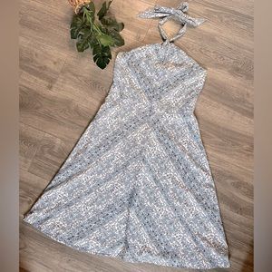 Ann Taylor loft knotted halter style cotton swing dress.